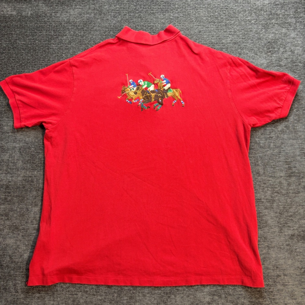 Polo Ralph Lauren Red International Challenge Cup Polo Shirt Mens 3XB Big & Tall